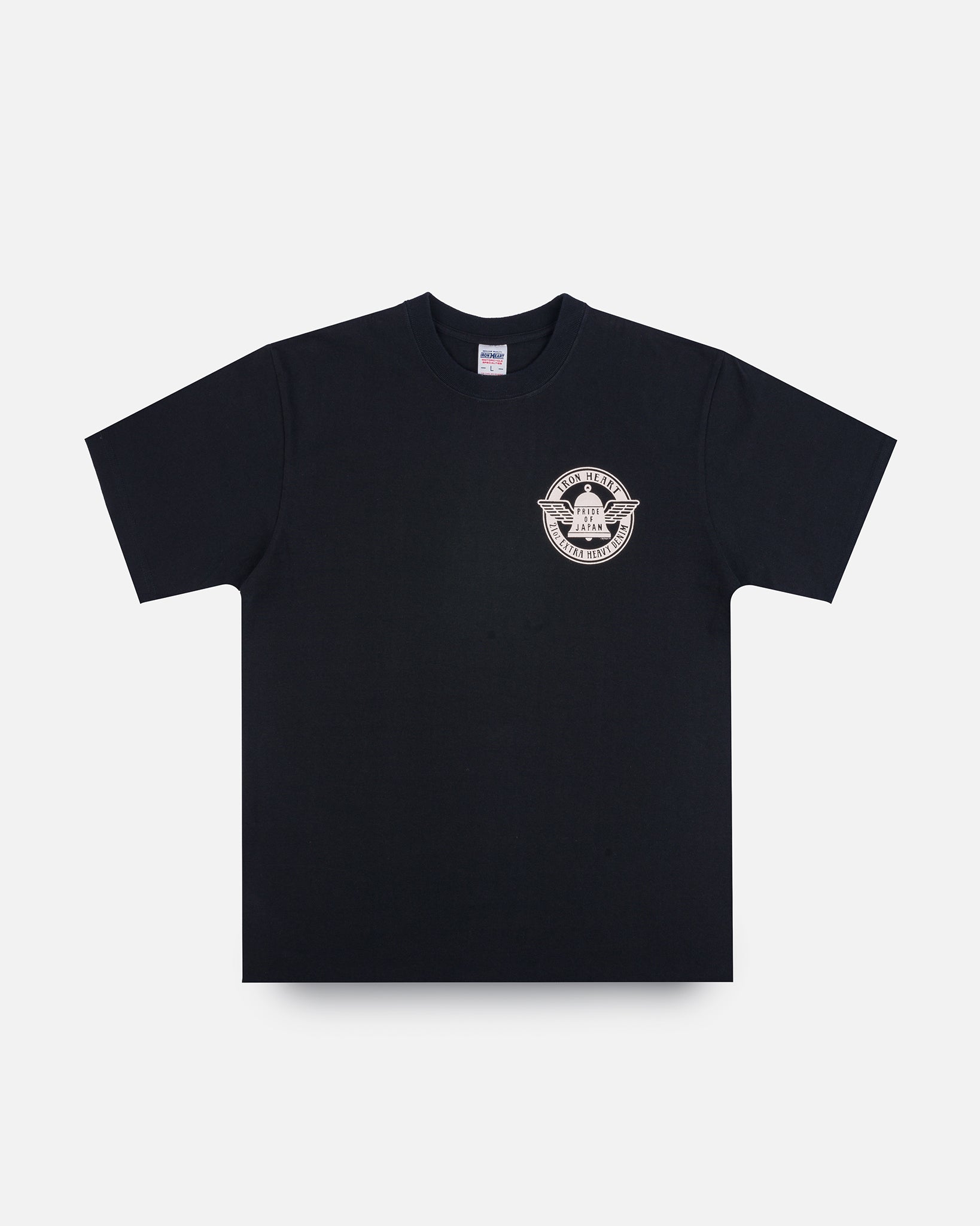 7.5oz Printed Loopwheel Crew Neck T-Shirt - Black
