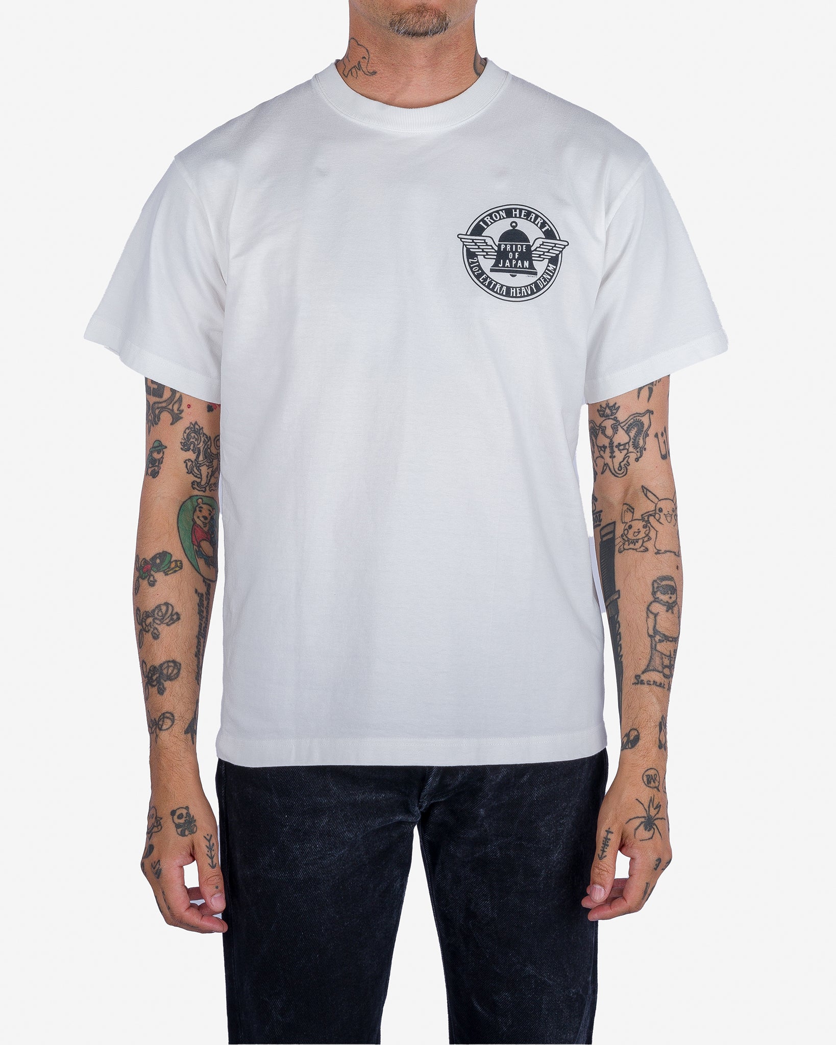 7.5oz Printed Loopwheel Crew Neck T-Shirt - White