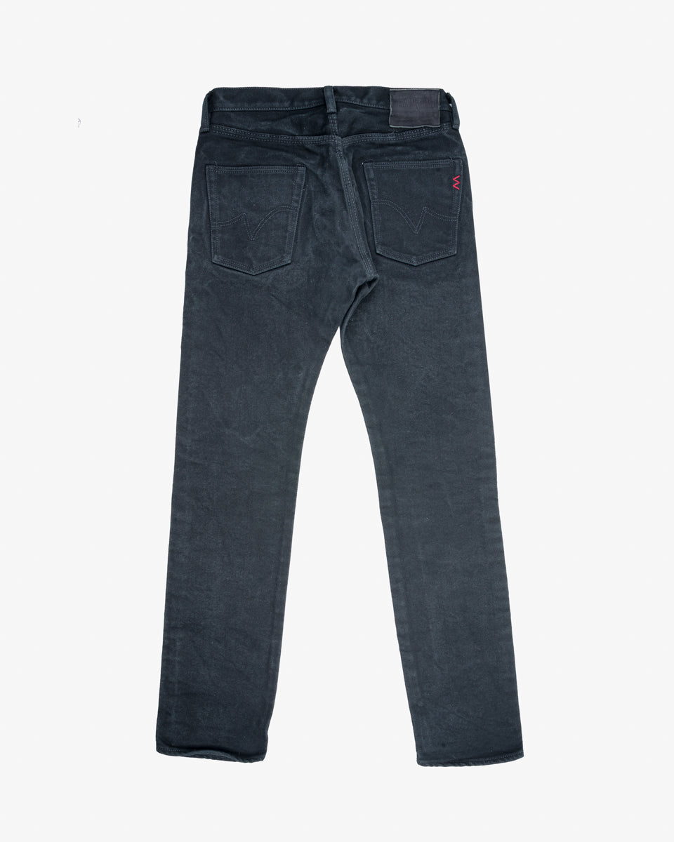 21oz Selvedge Denim Slim Tapered Cut Jeans - Superblack Non-Fade (IH-777S-SB) Tag 35, Hemmed to 34.4"