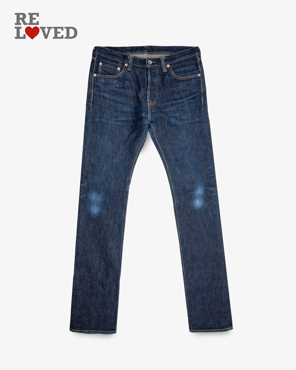 21oz Selvedge Denim Slim Cut Jeans - Indigo (IH-555S-21) Tag 32, Hemmed to 35.0"