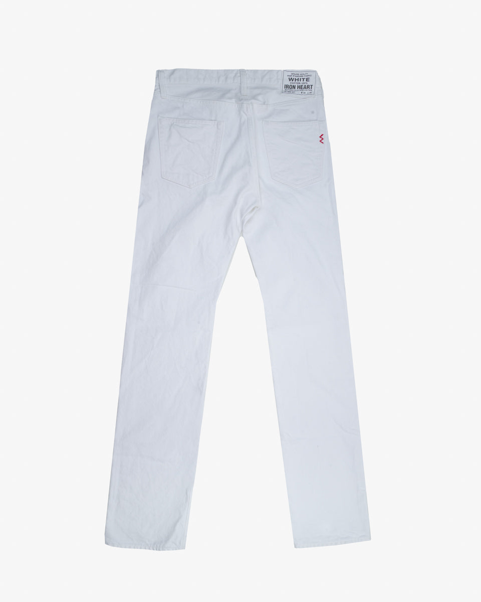 13.5oz Denim Slim Straight Cut Jeans - White (IH-666-WT) Tag 34, Hemmed to 36.0"