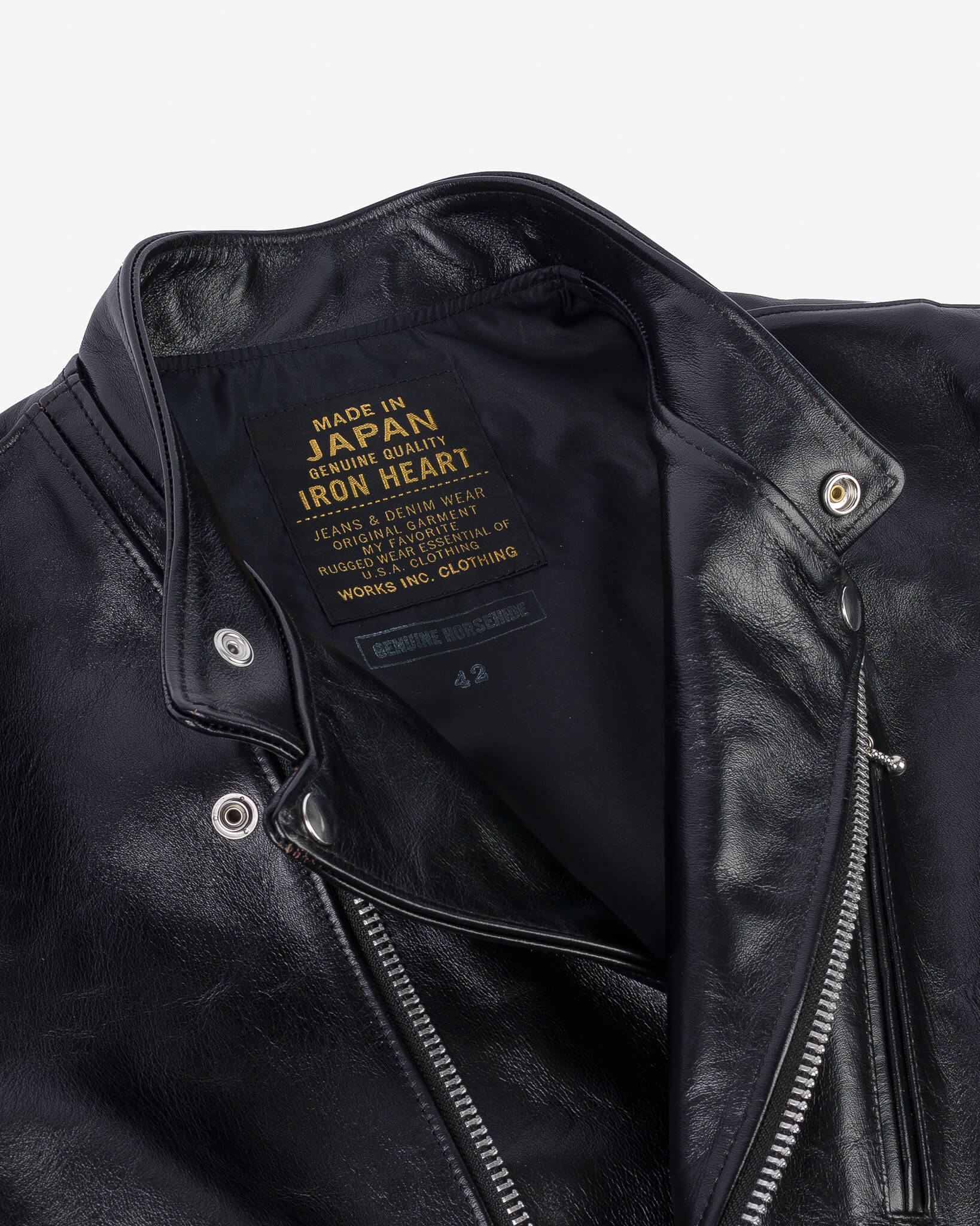 Japanese Horsehide Double Motorcycle Jacket - Black – Iron Heart
