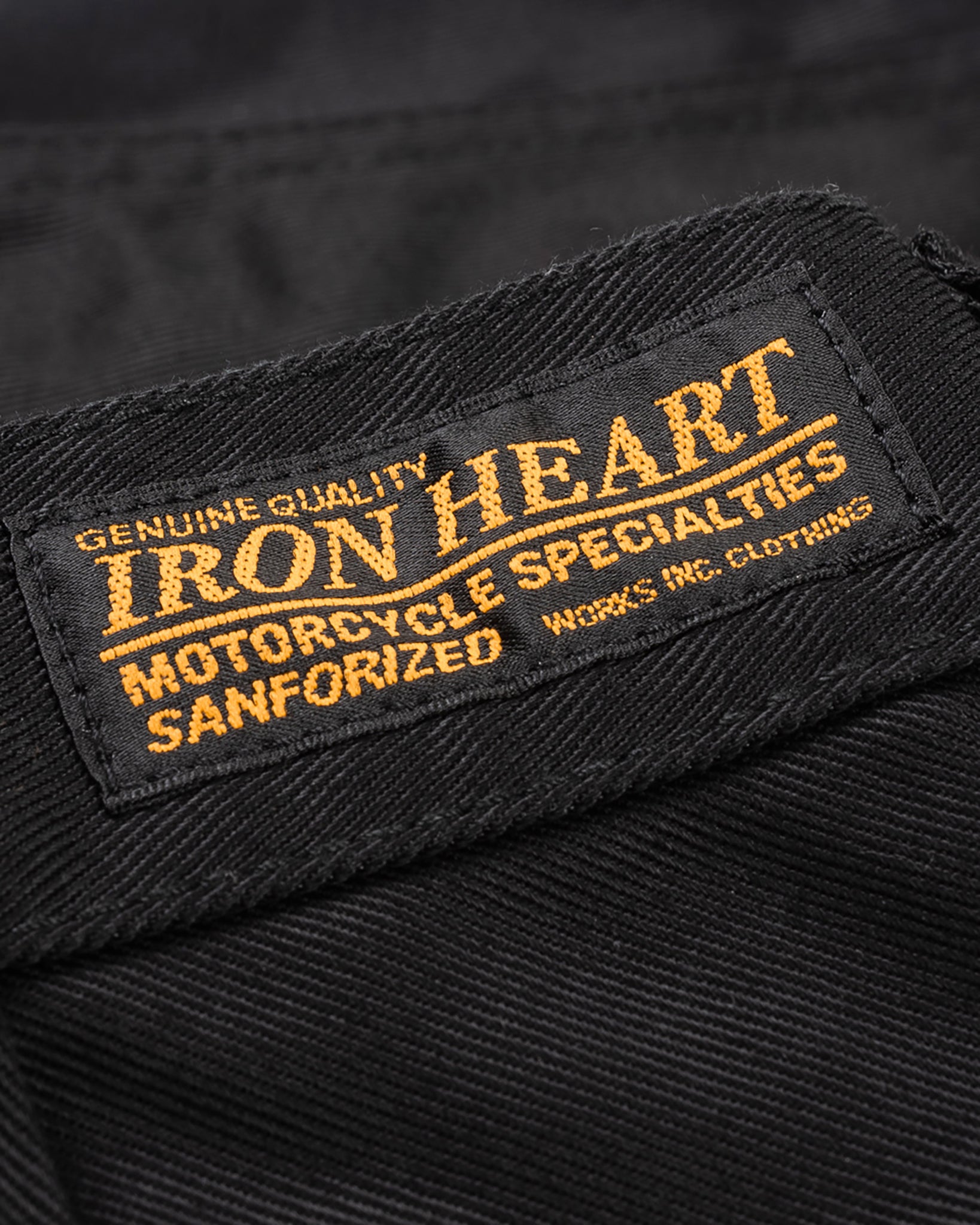 Iron Heart Black Japanese Mercerised Selvedge Cotton Slim Tapered