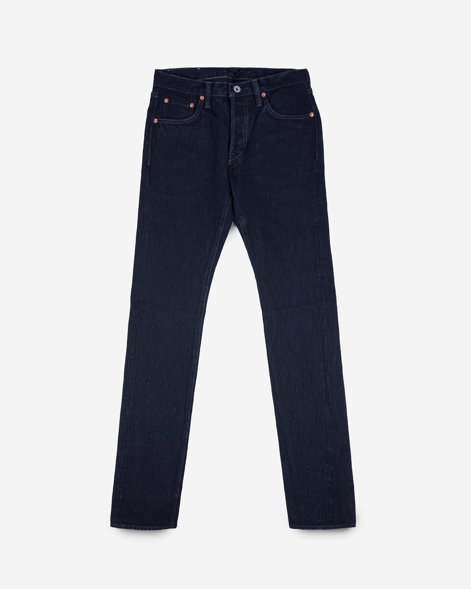 16oz Slubby Selvedge Denim Slim Tapered Cut Jeans - Indigo Overdyed Black