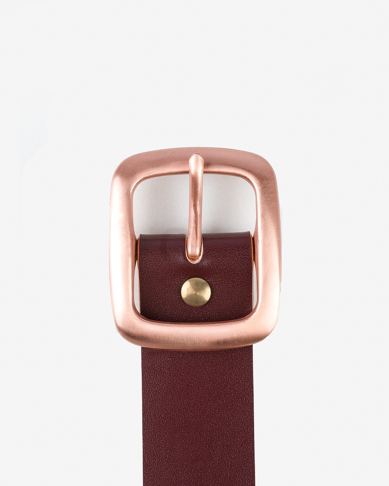 OGL Single Prong Copper Garrison Buckle Leather Belt - Hand Dyed Brown