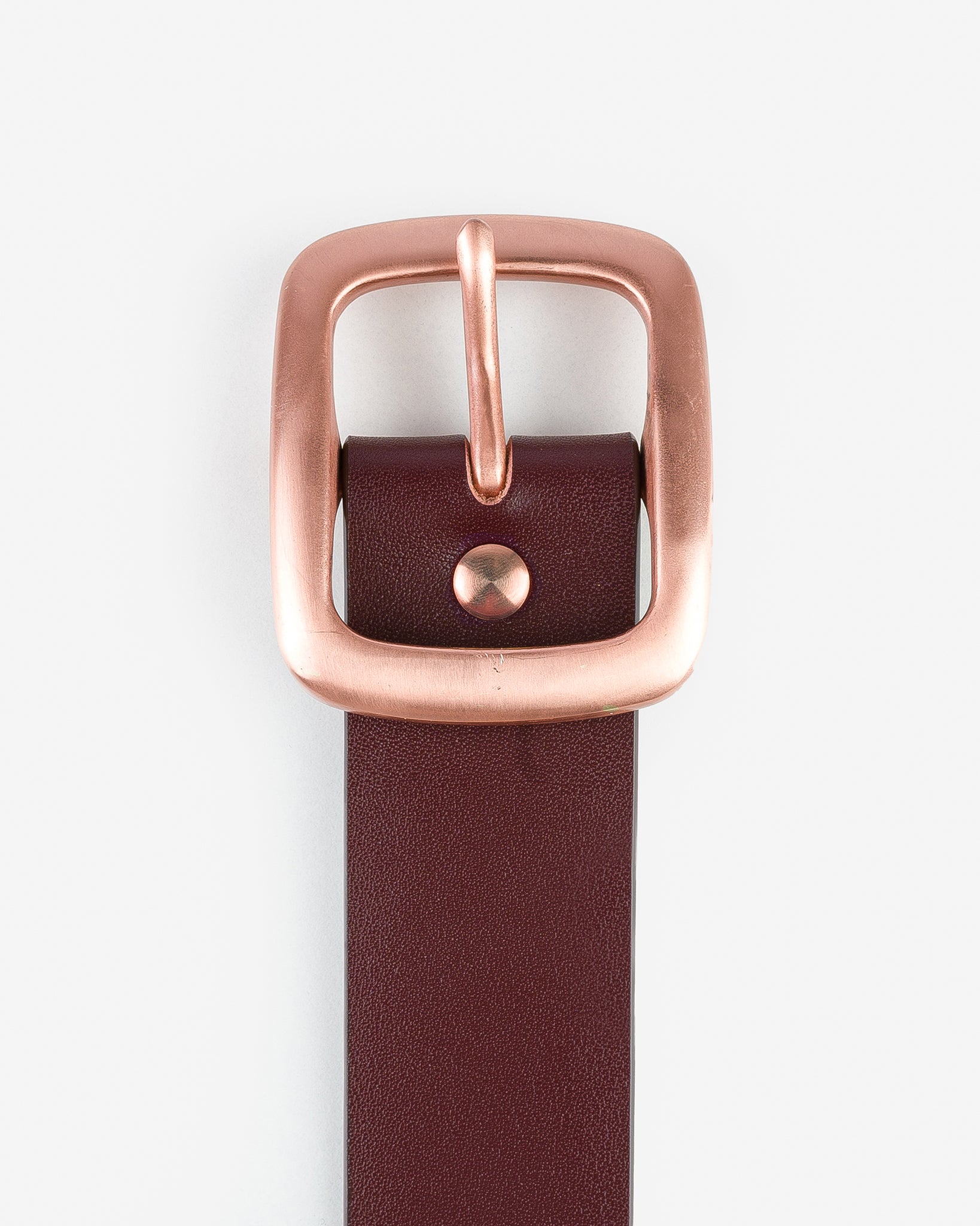 OGL Single Prong Copper Garrison Buckle Leather Belt - Full Dyed Brown
