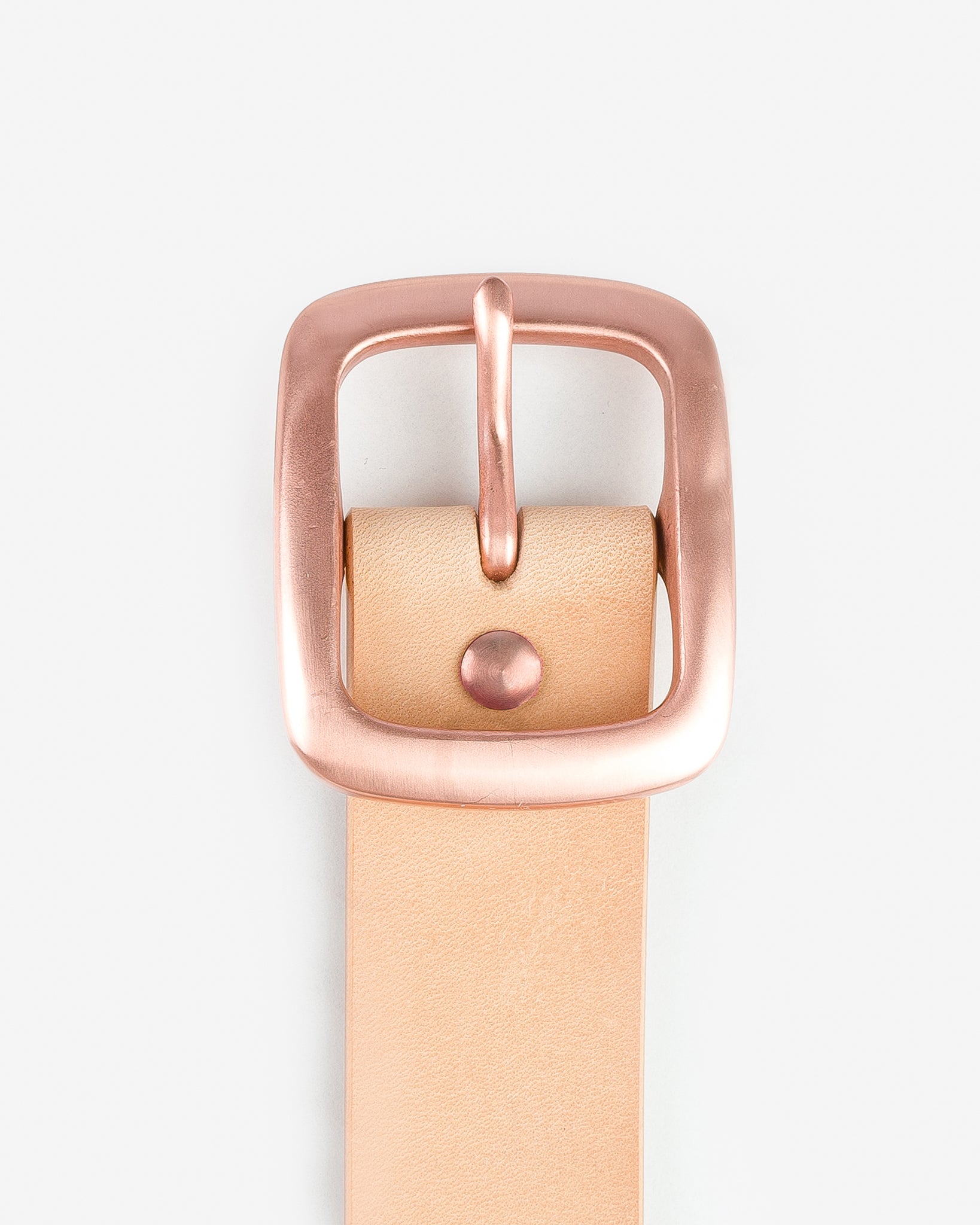 OGL Single Prong Copper Garrison Buckle Leather Belt - Natural