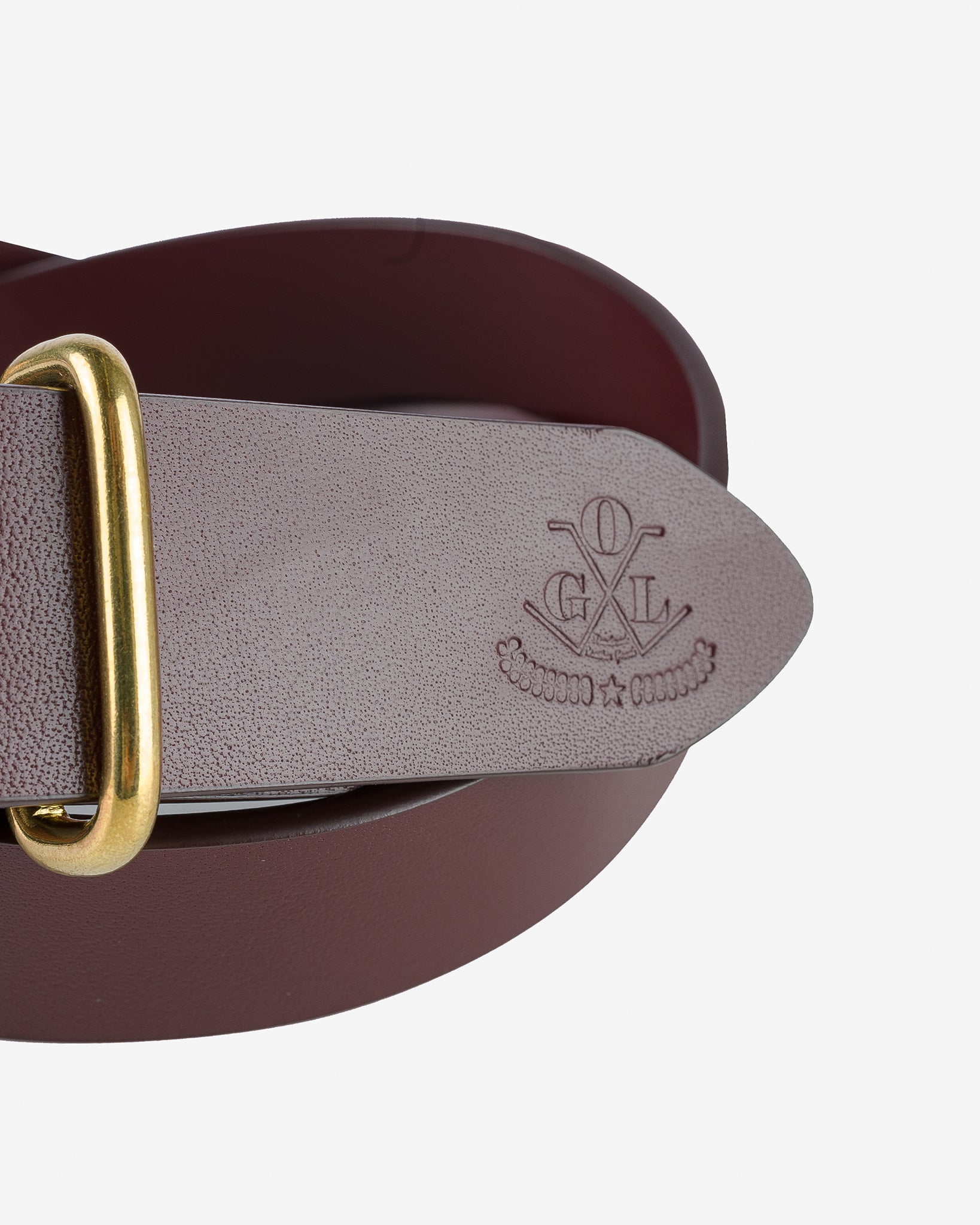 OGL Single Prong Brass Roller Buckle Leather Belt - Full Dyed Brown