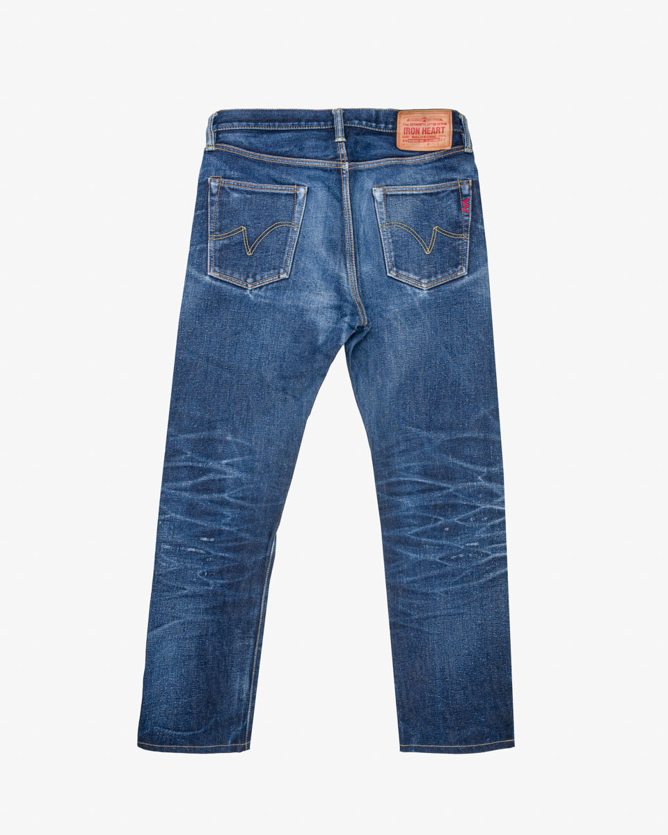 14oz Selvedge Denim Slim Straight Cut Jeans - Indigo (IH-666s-142) Tag 34, Hemmed to 30.5"
