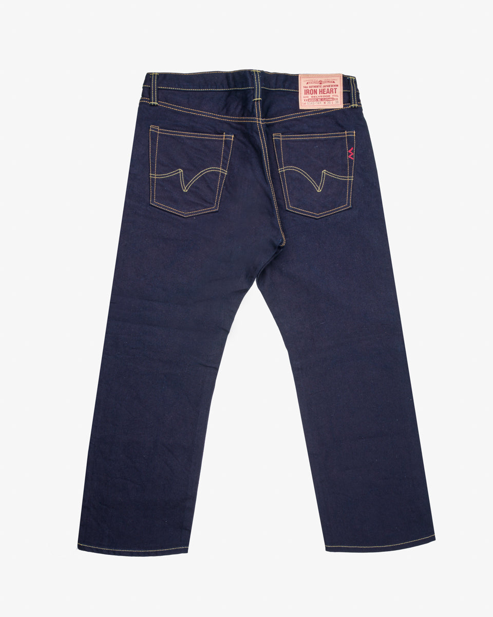 14oz Selvedge Denim Straight Cut Jeans - Indigo/Black (IH-634s-142ib) Tag 36, Hemmed to 27.0"