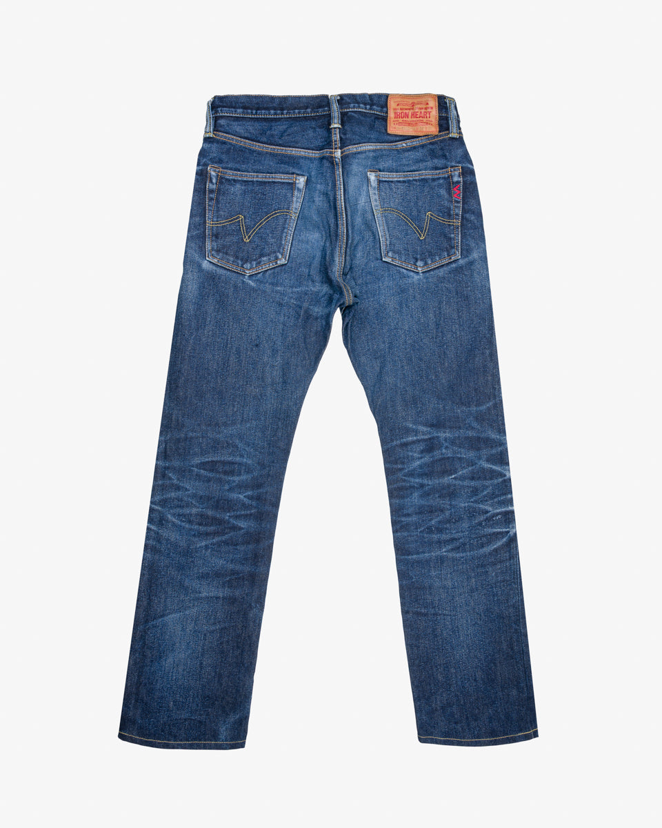 14oz Selvedge Denim Slim Straight Cut Jeans - Indigo (IH-666s-142) Tag 34, Hemmed to 31.0"