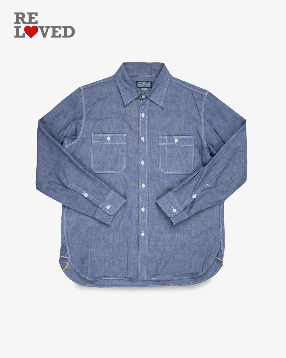 10oz Selvedge Chambray Work Shirt - Blue (IHSH-21-BLU) Size XXXL