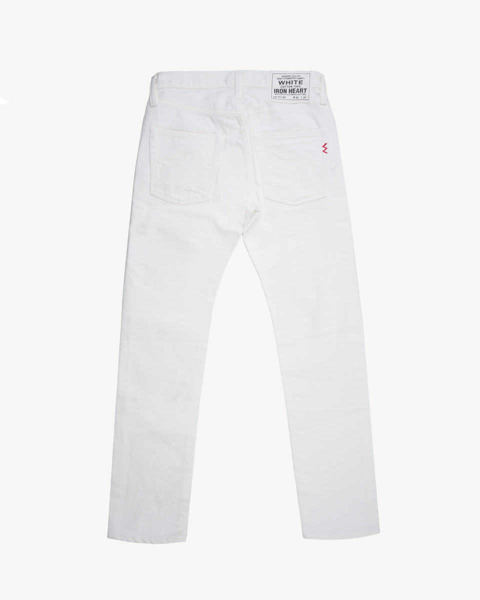 13.5oz Denim Slim Tapered Cut Jeans - White (IH-777-WT) Tag 30, Hemmed to 30.5"
