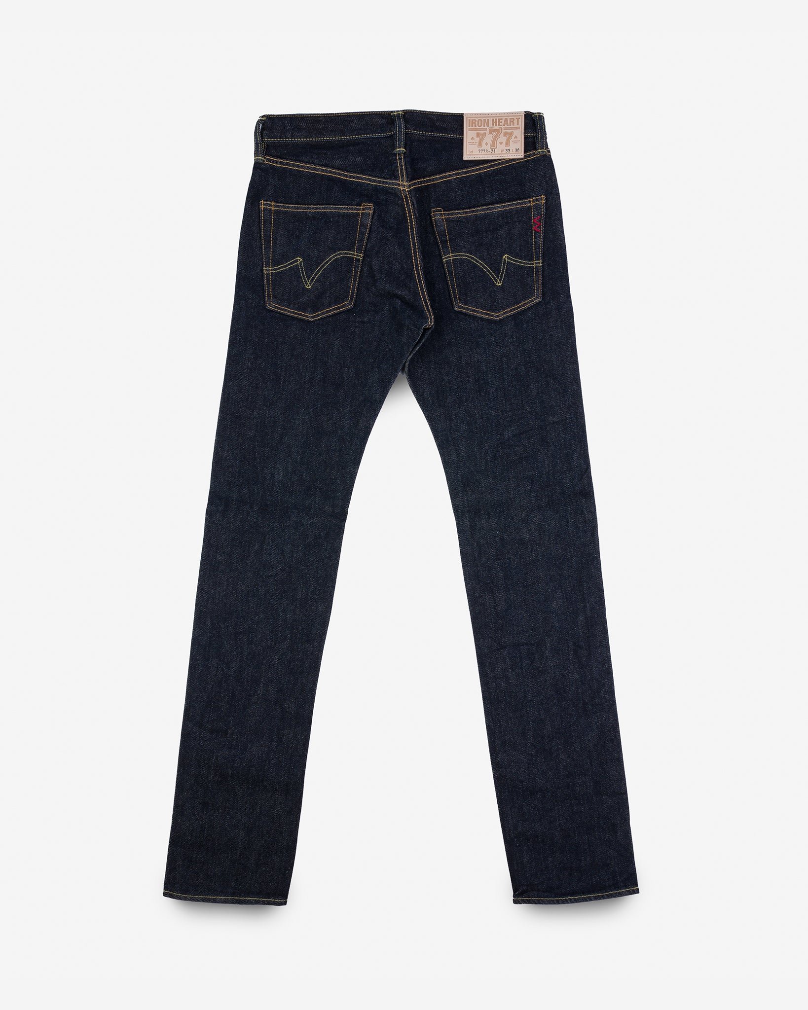21oz Selvedge Denim Slim Tapered Cut Jeans - Indigo (IH-777S-21) Tag 28, Hemmed to 30.0"