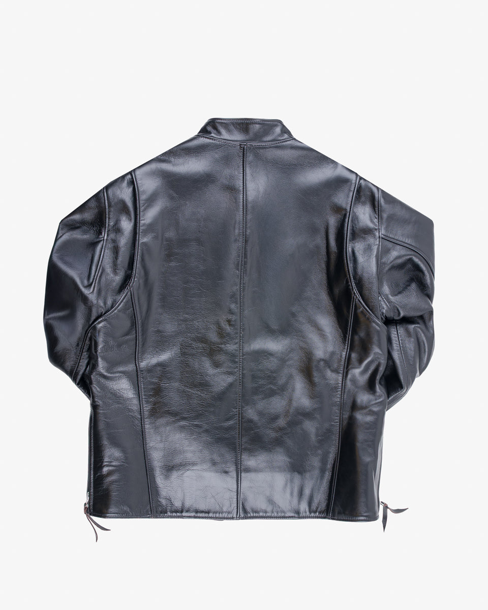 Japanese Horsehide Rider’s Jacket - Black (Tea-Core Dyed) (IHJ-35-BLK) Size XXL