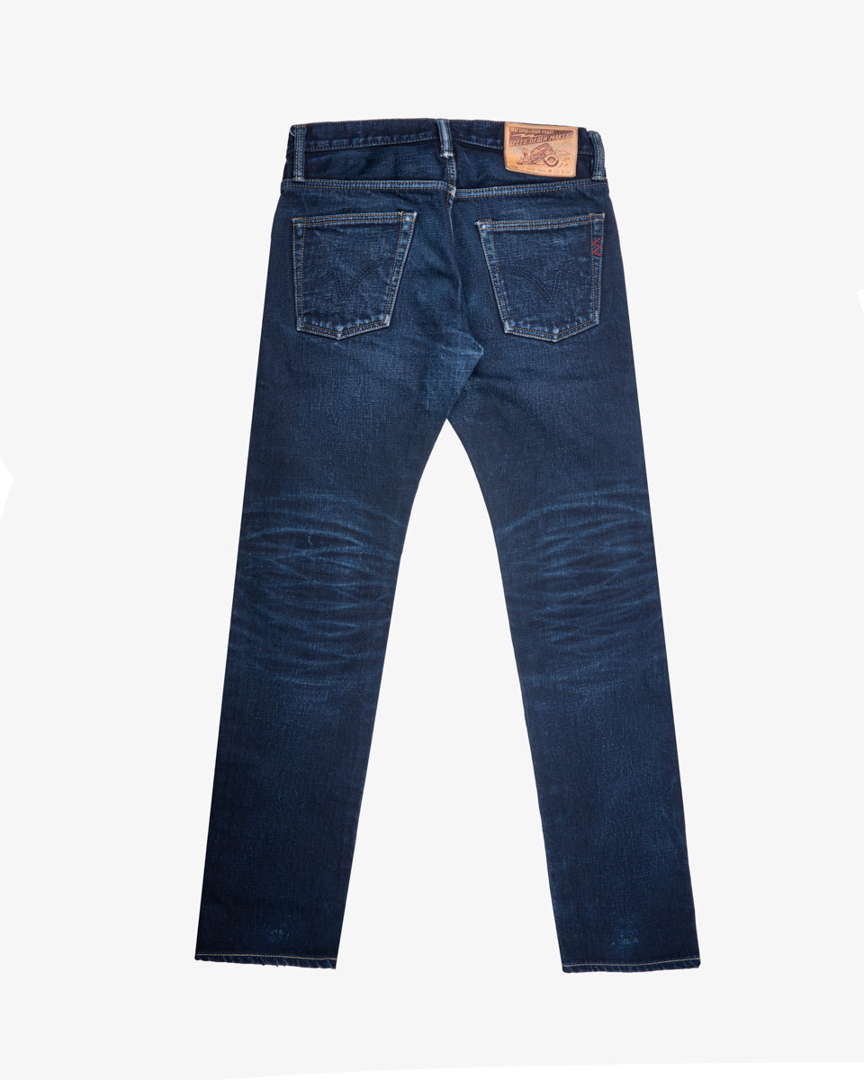 18oz Raw Selvedge Denim Slim Tapered Cut Jeans - Indigo (IH-301S-18od) Tag 33, Hemmed to 33.0"