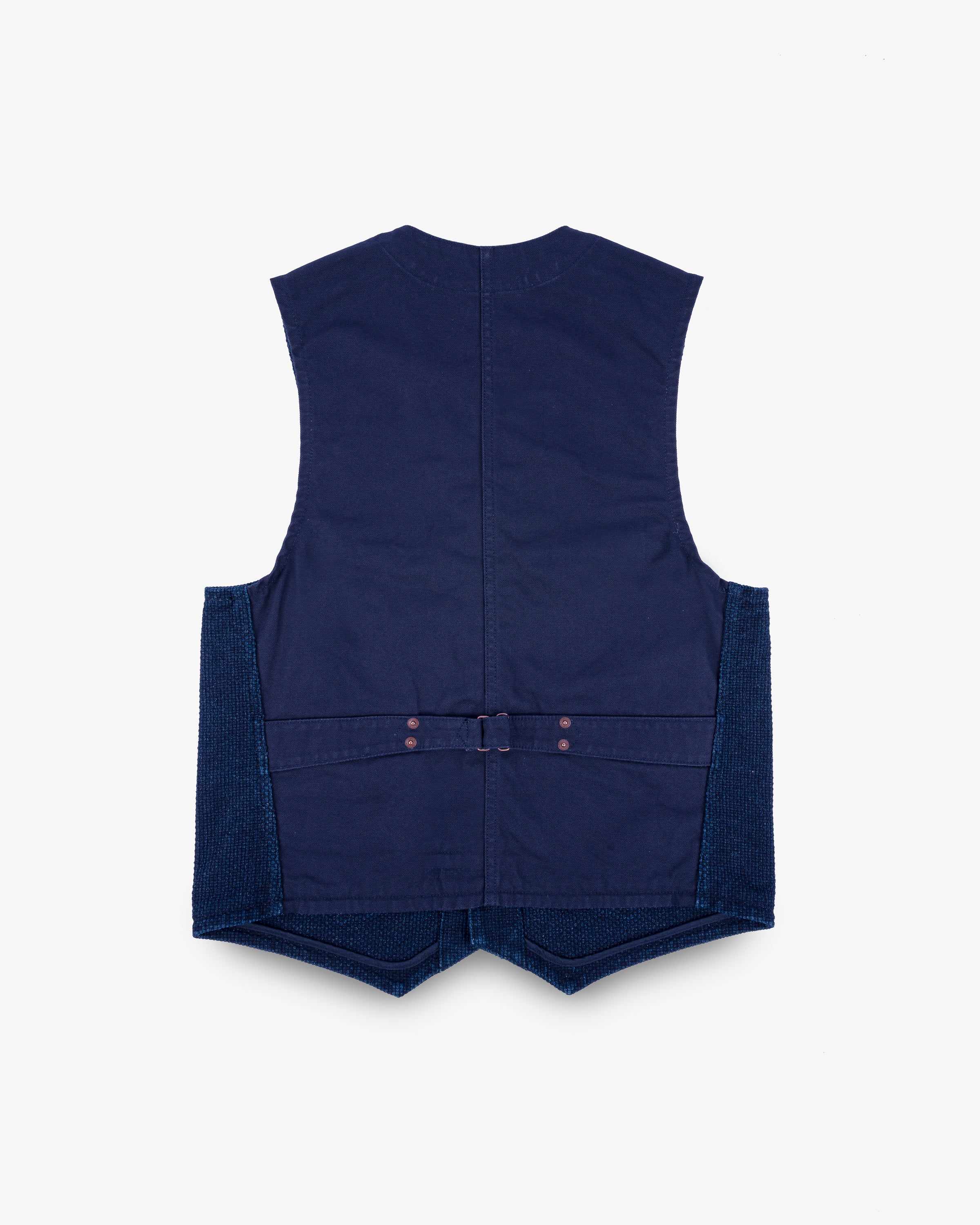 14oz Sashiko Dobby Cloth / Duck Work Vest - Indigo – Iron Heart