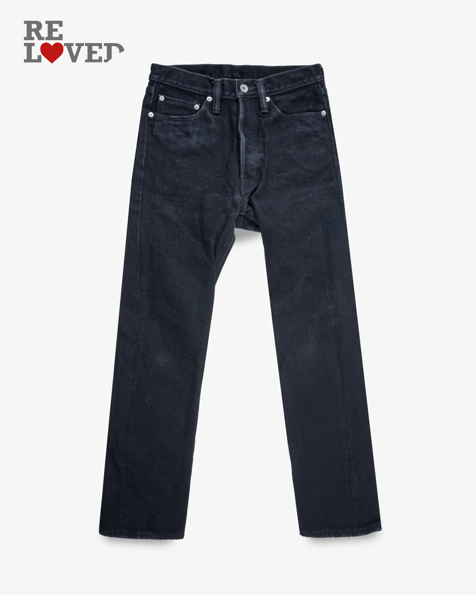 21oz Selvedge Denim Medium/High Rise Tapered Cut Jeans -  Superblack (Fades To Grey) (IH-888S-SBG) Tag 29, Hemmed to 30.5"