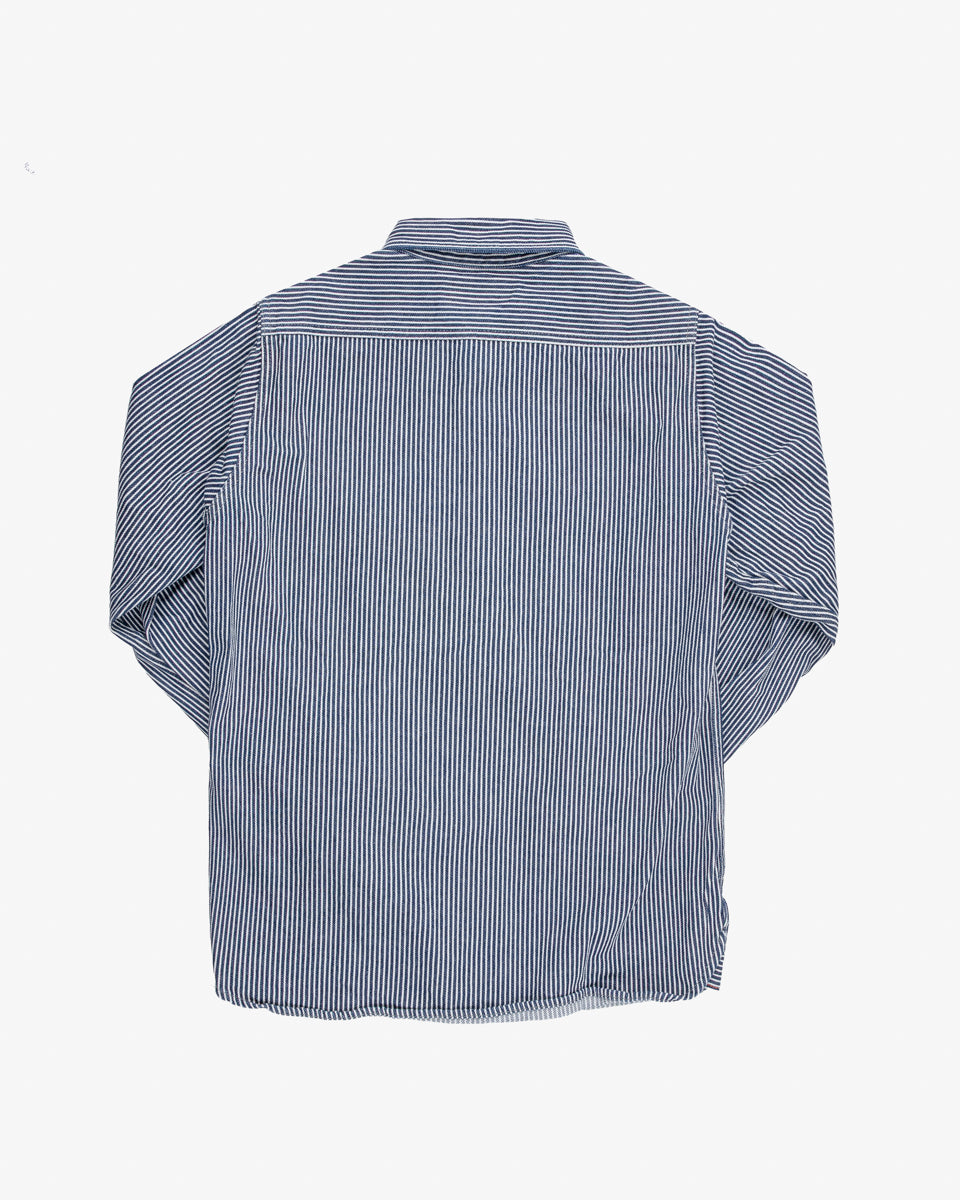 12oz Hickory Stripe Work Shirt - Indigo (IHSH-274-IND) Size Medium