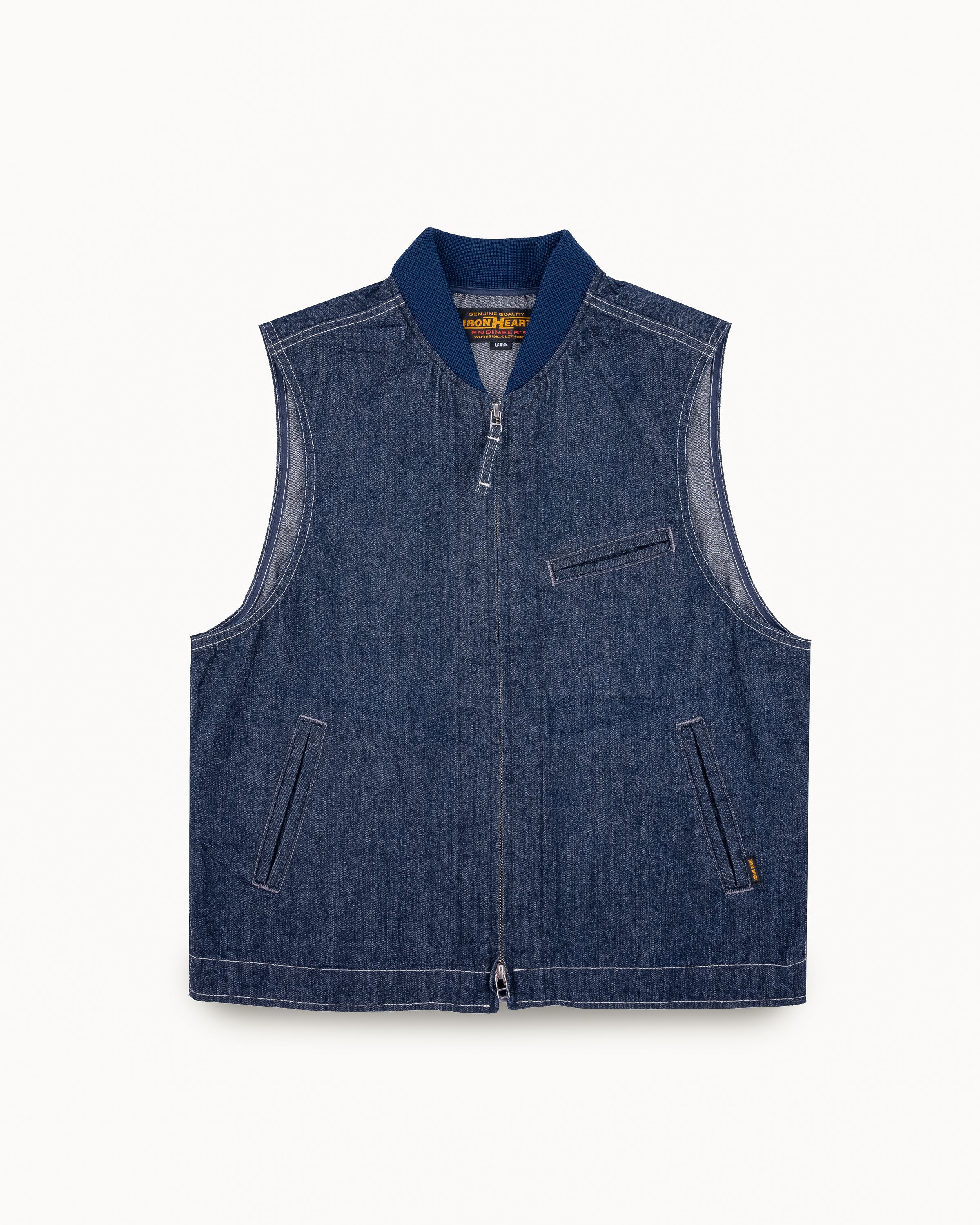 10oz Selvedge Denim Work Vest - Indigo – Iron Heart