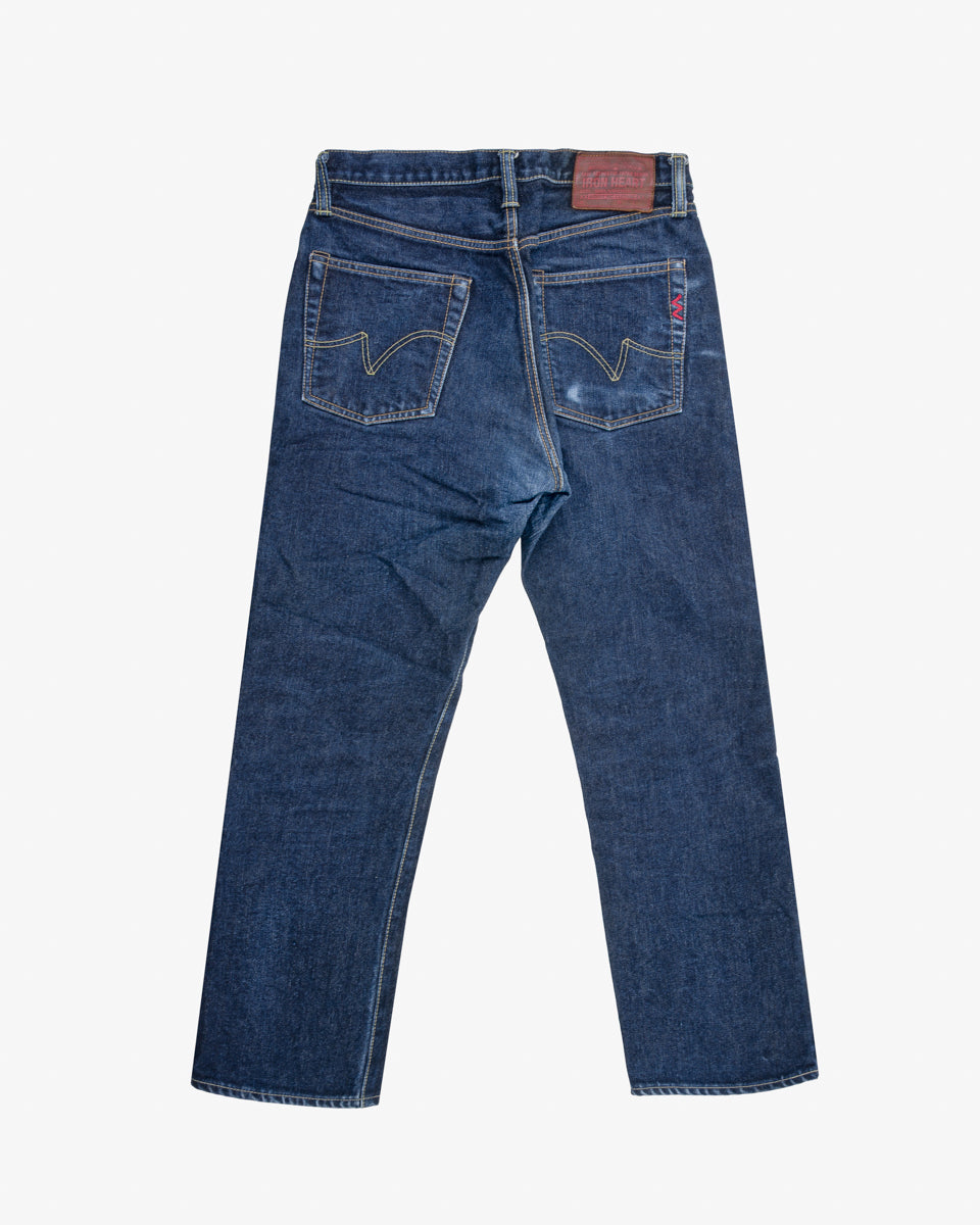 14oz Selvedge Denim Medium/High Rise Tapered Cut Jeans - Indigo (IH-888S-142) Tag 33, Hemmed to 27.1"