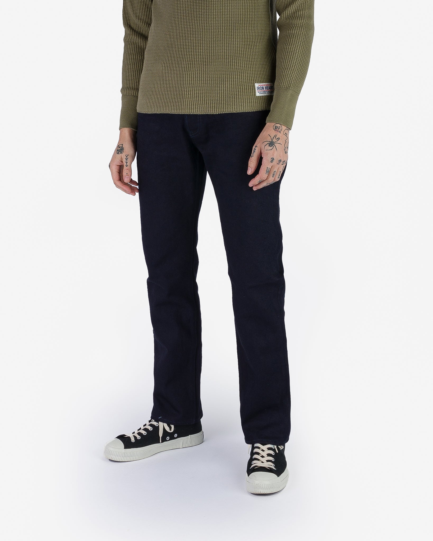 14oz Selvedge Denim Slim Tapered Cut Jeans - Indigo/Indigo