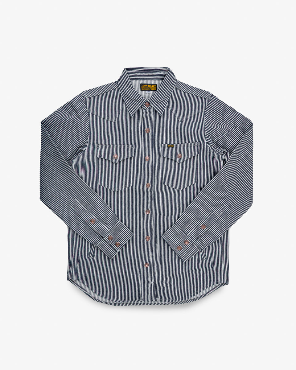 12oz Hickory Stripe CPO Shirt - Indigo