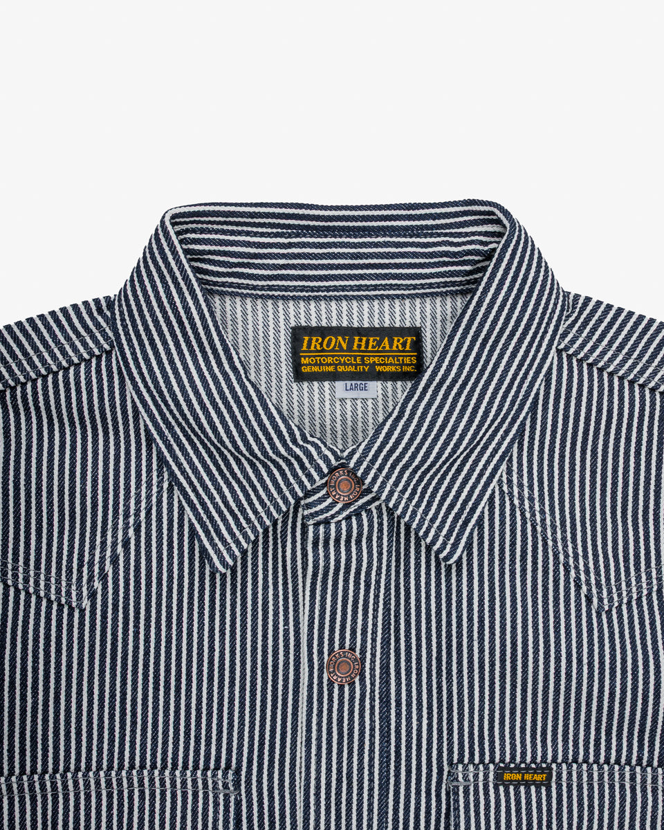 12oz Hickory Stripe CPO Shirt - Indigo – Iron Heart