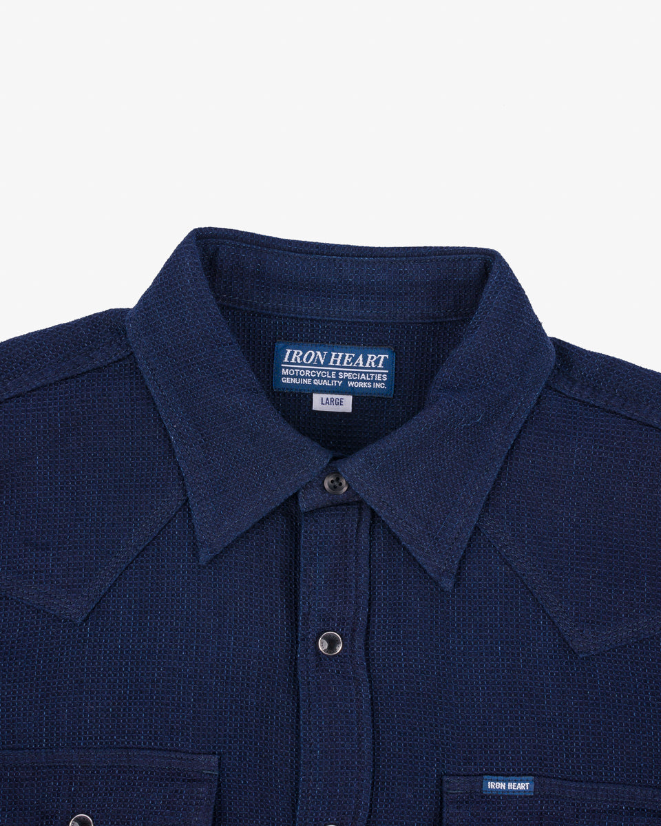 5oz Selvedge Dobby Cloth Western Shirt - Indigo – Iron Heart