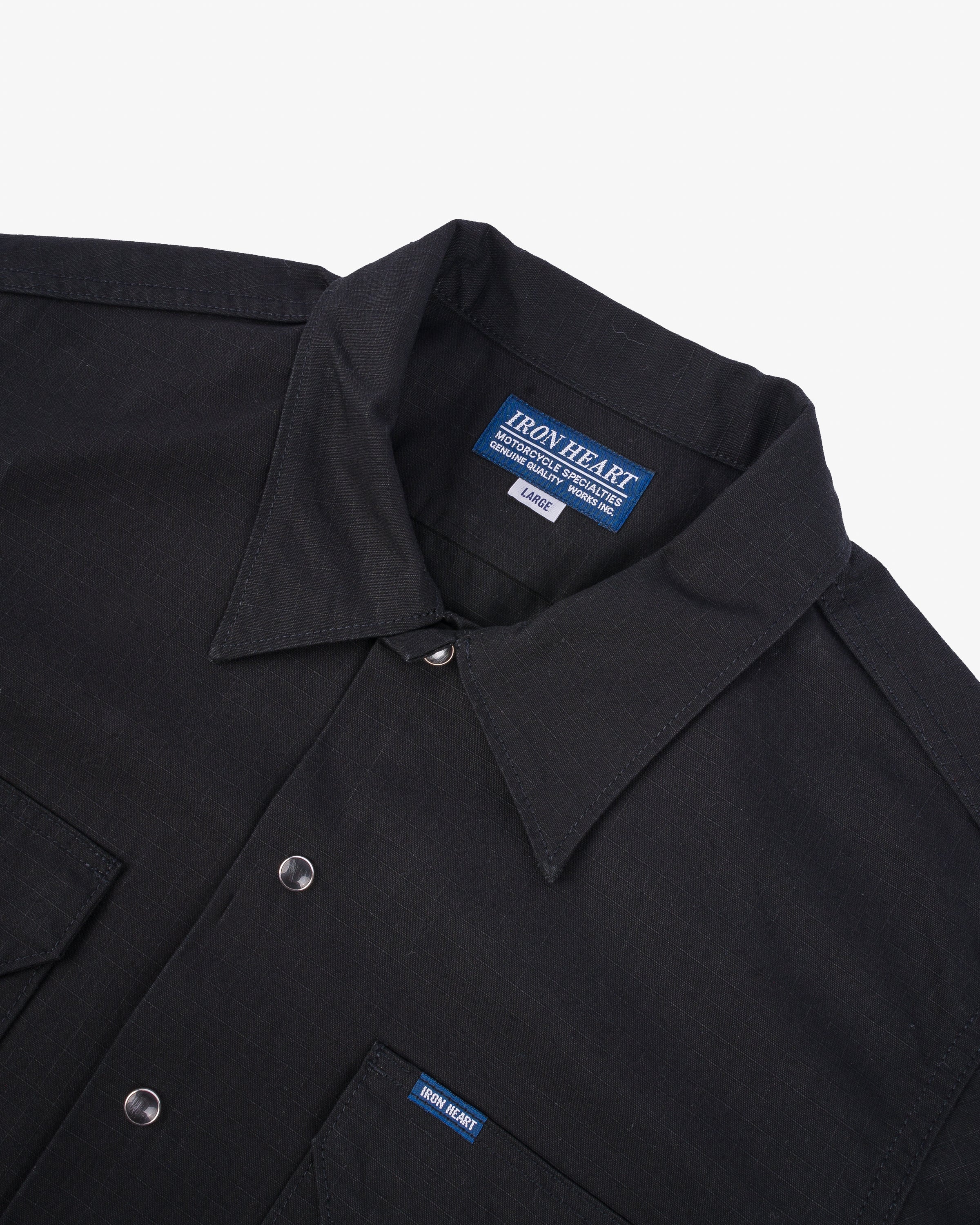 8oz Ripstop Short Sleeved Mechanic Shirt - Black – Iron Heart