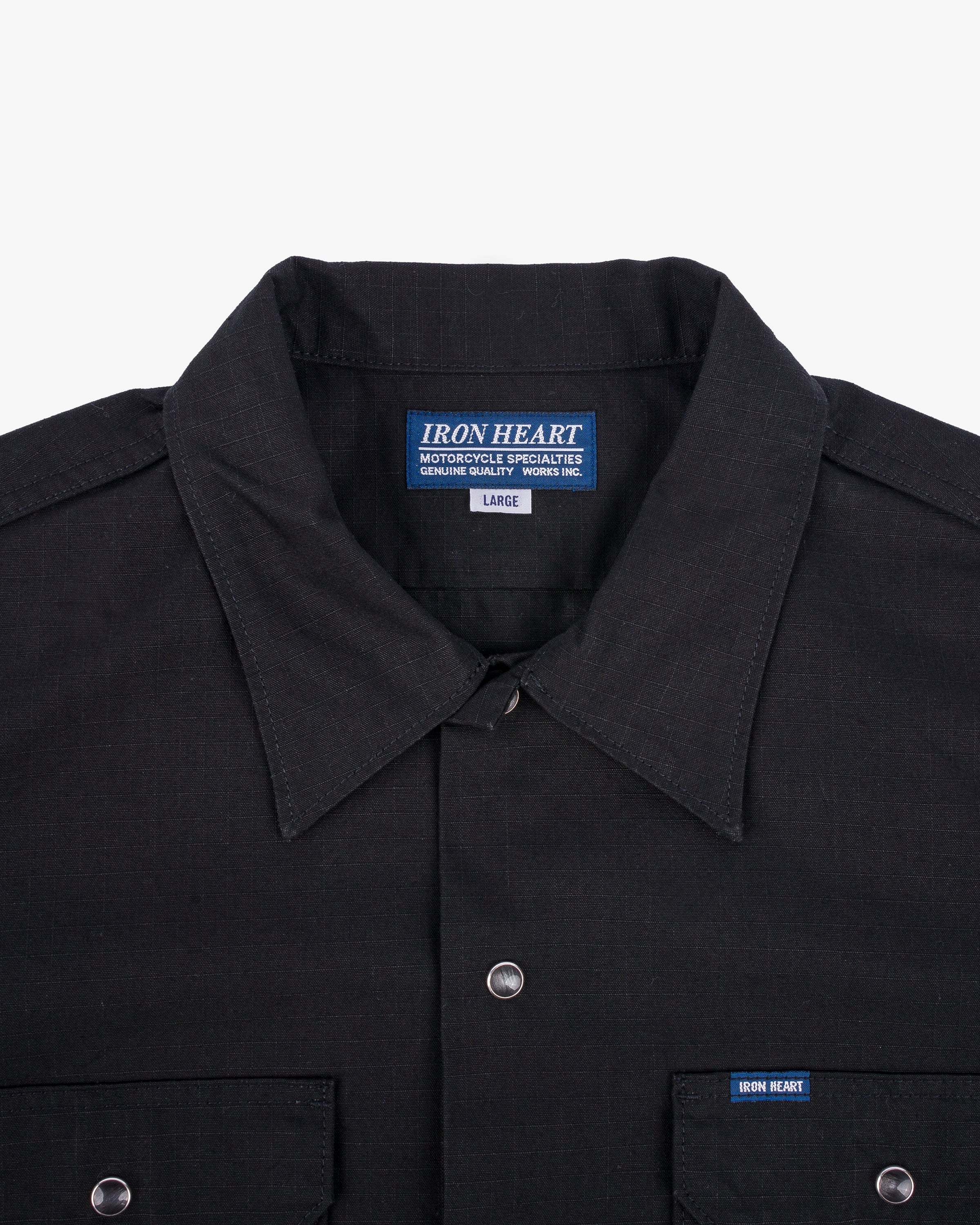 8oz Ripstop Short Sleeved Mechanic Shirt - Black – Iron Heart