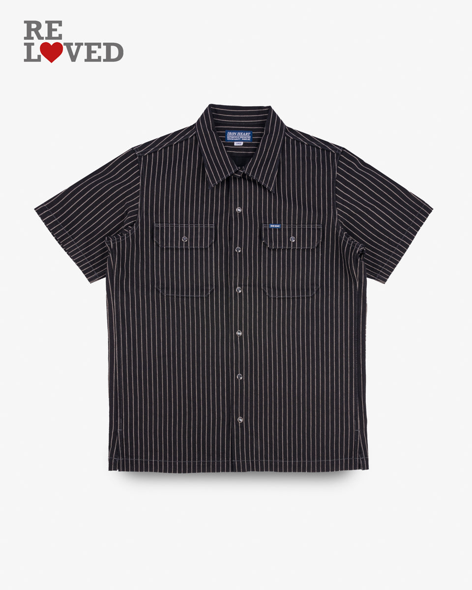 10oz Wabash Short Sleeved Mechanic Shirt - Black (IHSH-416-BLK) Size Large