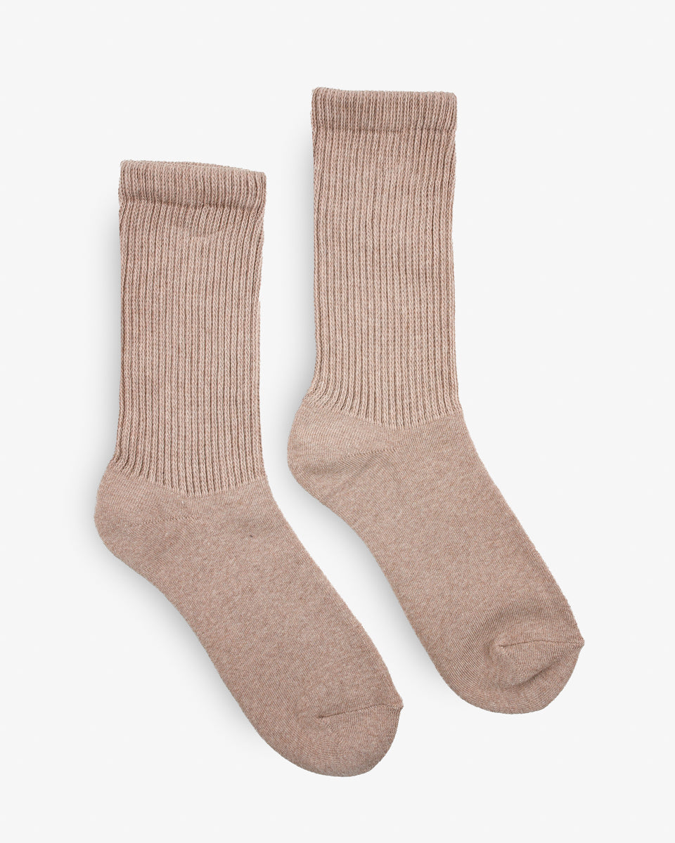 Decka Showatabé Organic Pile Socks - Brown