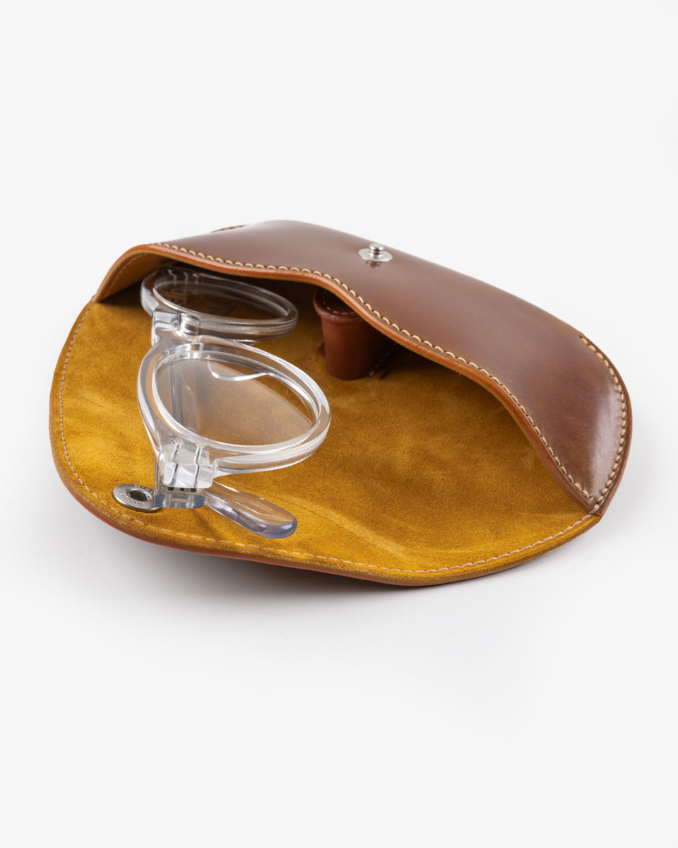 Gizemo Leathers Shell Cordovan Glasses Case - Camel – Iron Heart