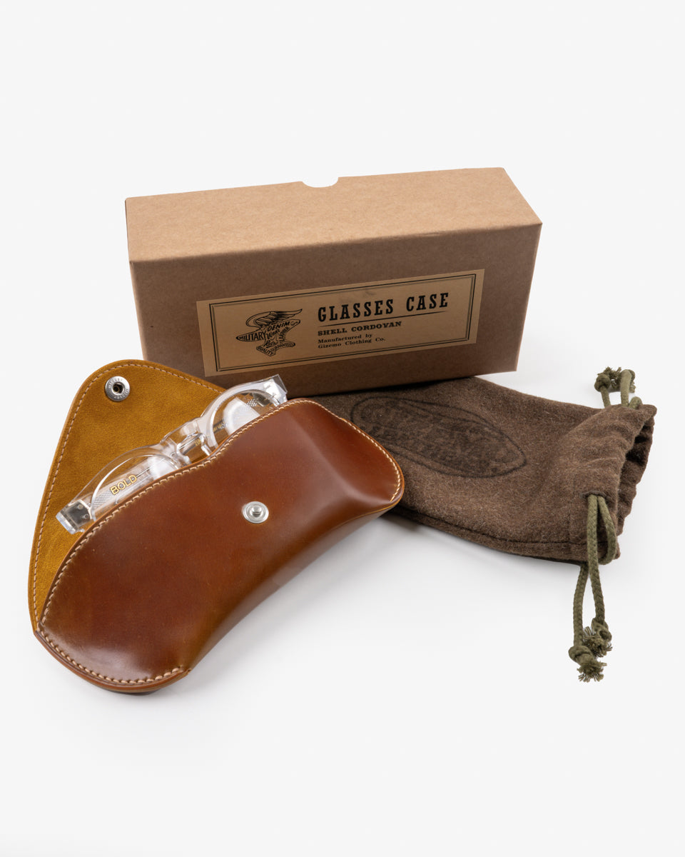 Gizemo Leathers Shell Cordovan Glasses Case - Camel – Iron Heart