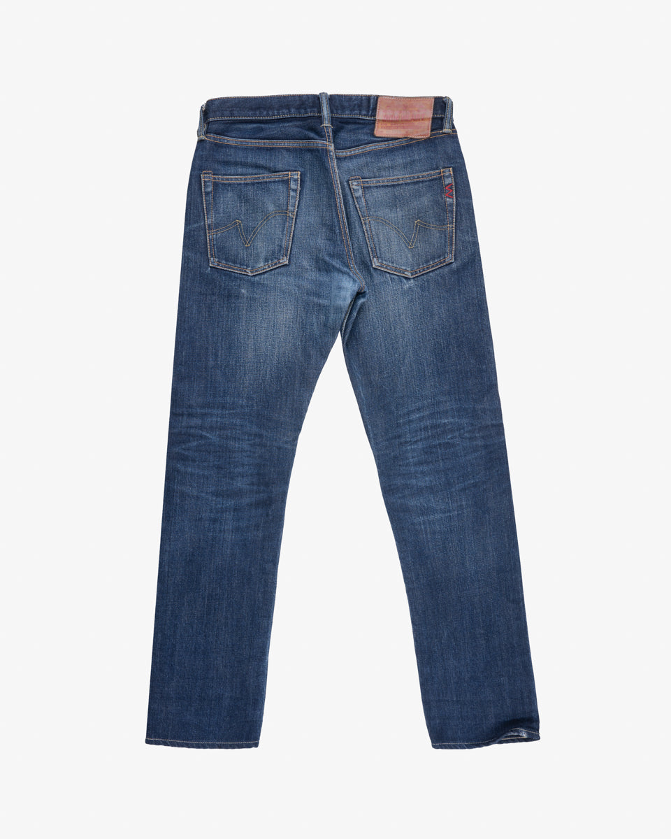 17oz Selvedge Denim Slim Tapered Cut Jeans - Natural Indigo (IH-777N) Tag 32, Hemmed to 30.5"
