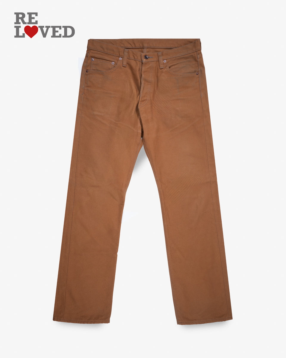 17oz Duck Straight Cut Jeans - Brown (IH-634D) Tag 34, Hemmed to 31.0"
