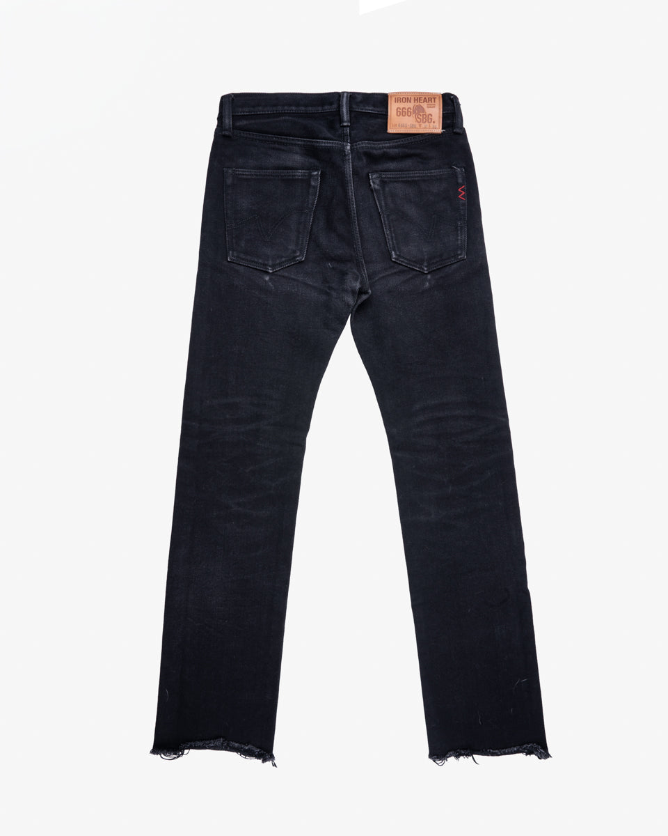 21oz Selvedge Denim Slim Straight Cut Jeans -  Superblack (Fades To Grey) (IH-666S-SBG) Tag 31, Hemmed to 31.0"