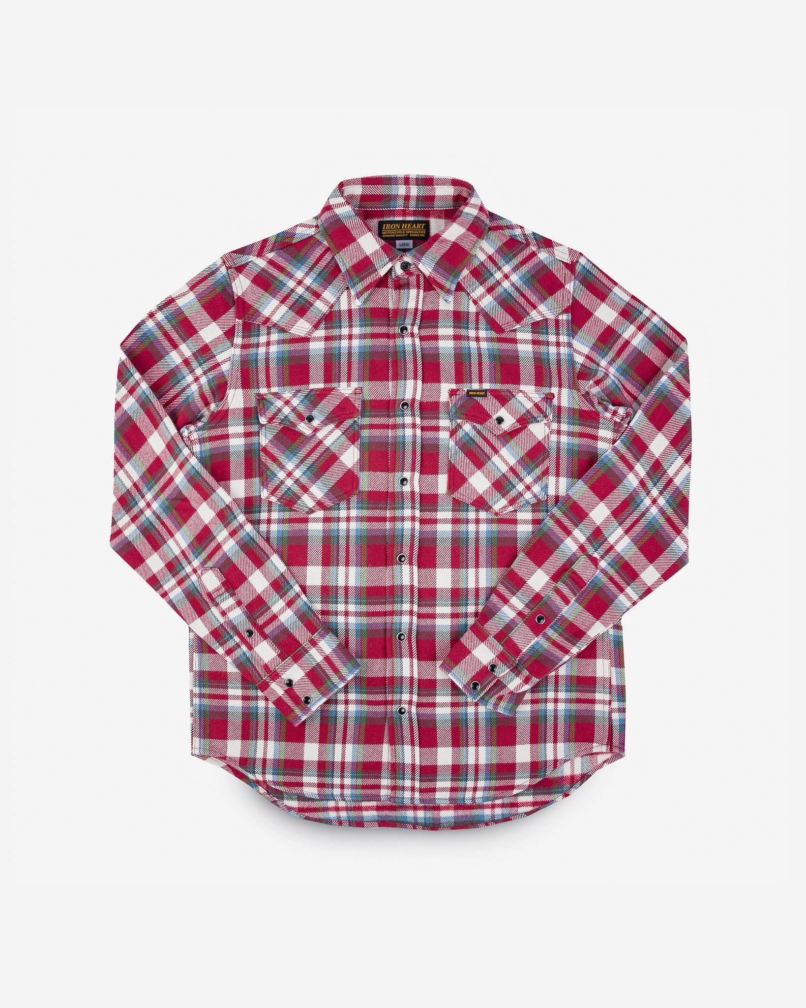 Ultra Heavy Flannel Crazy Check Western Shirt - Red