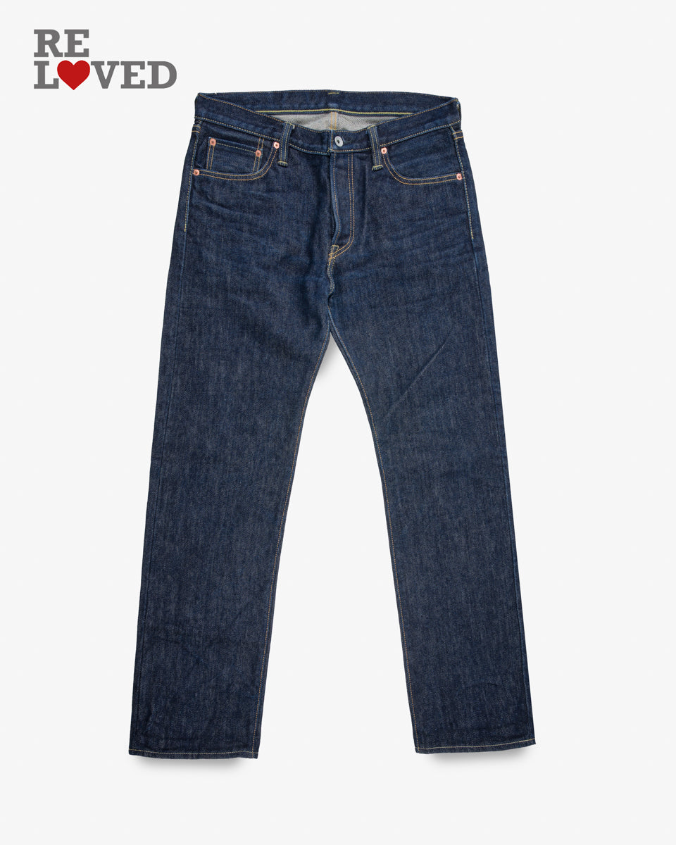 21oz Selvedge Denim Slim Straight Cut Jeans - Indigo (IH-666S-21) Tag 36, Hemmed to 32.0"