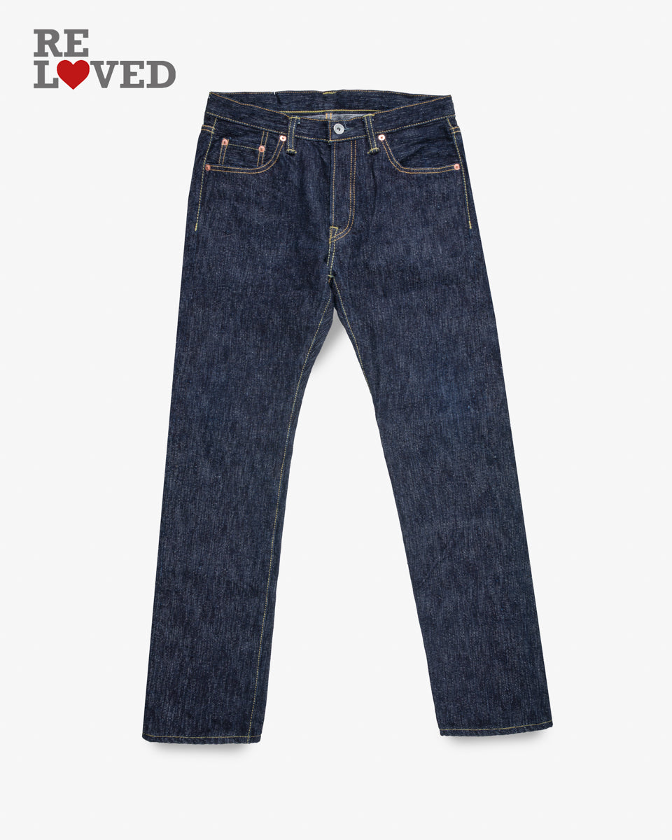 16oz Slubby Selvedge Denim Slim Tapered Cut Jeans - Indigo (IH-777S-SLB) Tag 32, Hemmed to 29.2"