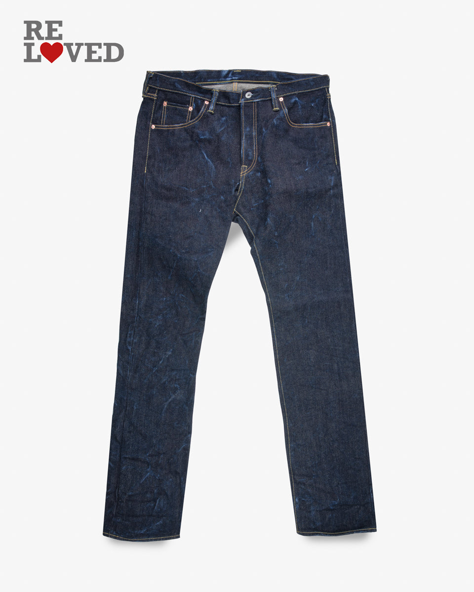 25oz Selvedge Denim Super Slim Cut Jeans - Indigo (IH-555-XHS) Tag 40, Hemmed to 35.5"