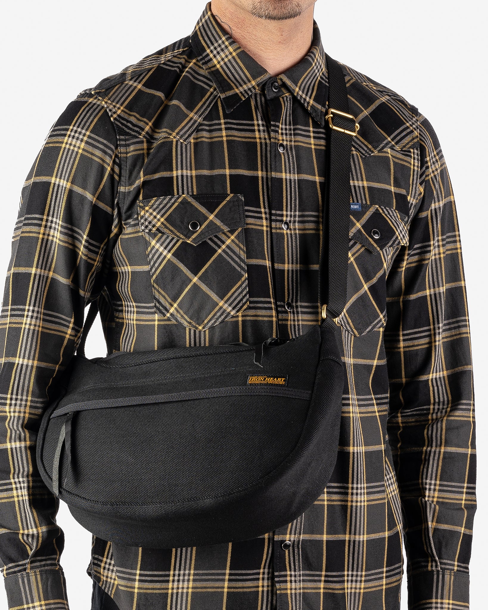 21oz Denim Small Shoulder Bag - Black