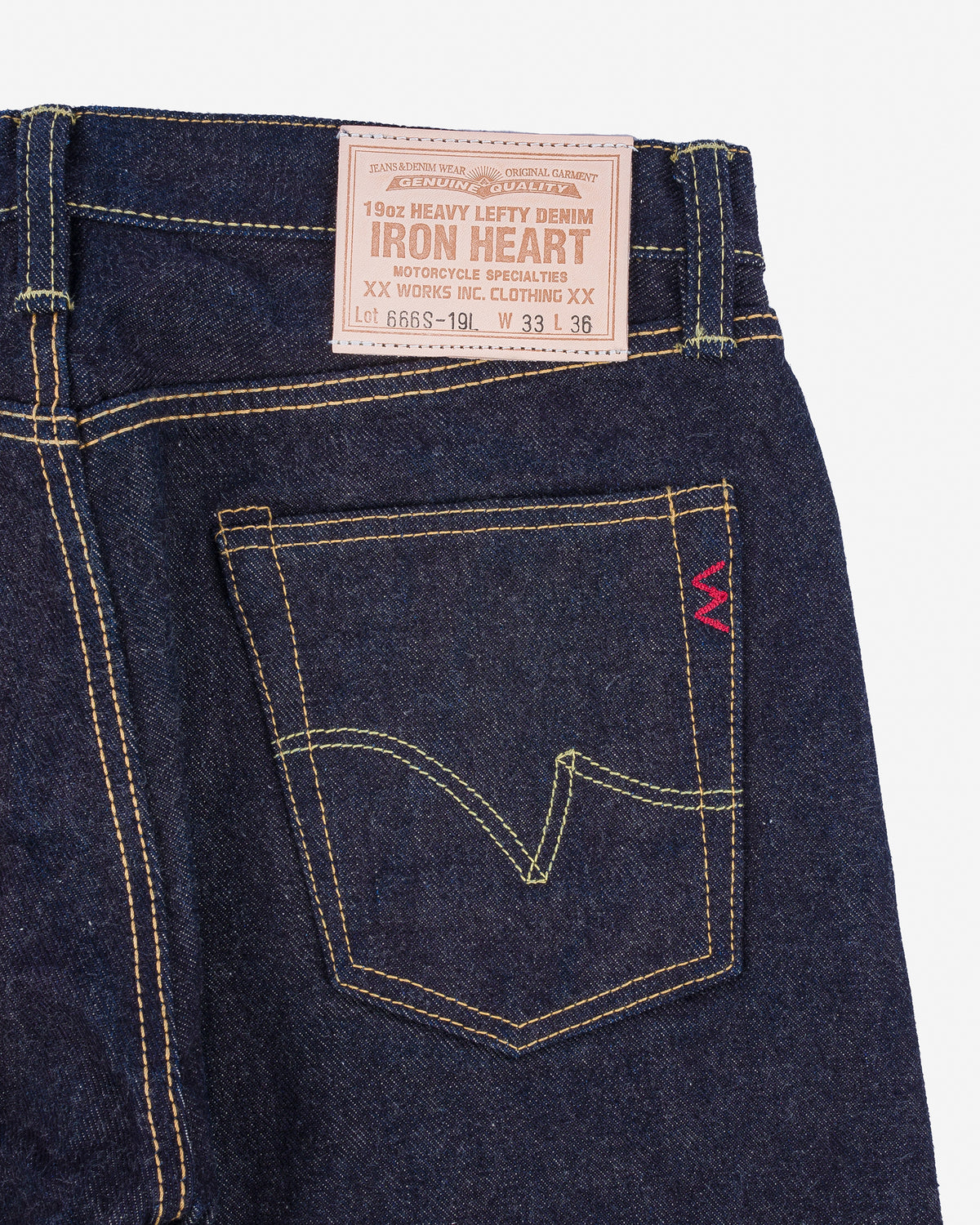 Iron Heart 19oz Left Hand Twill Selvedge Denim Slim Straight Cut 
