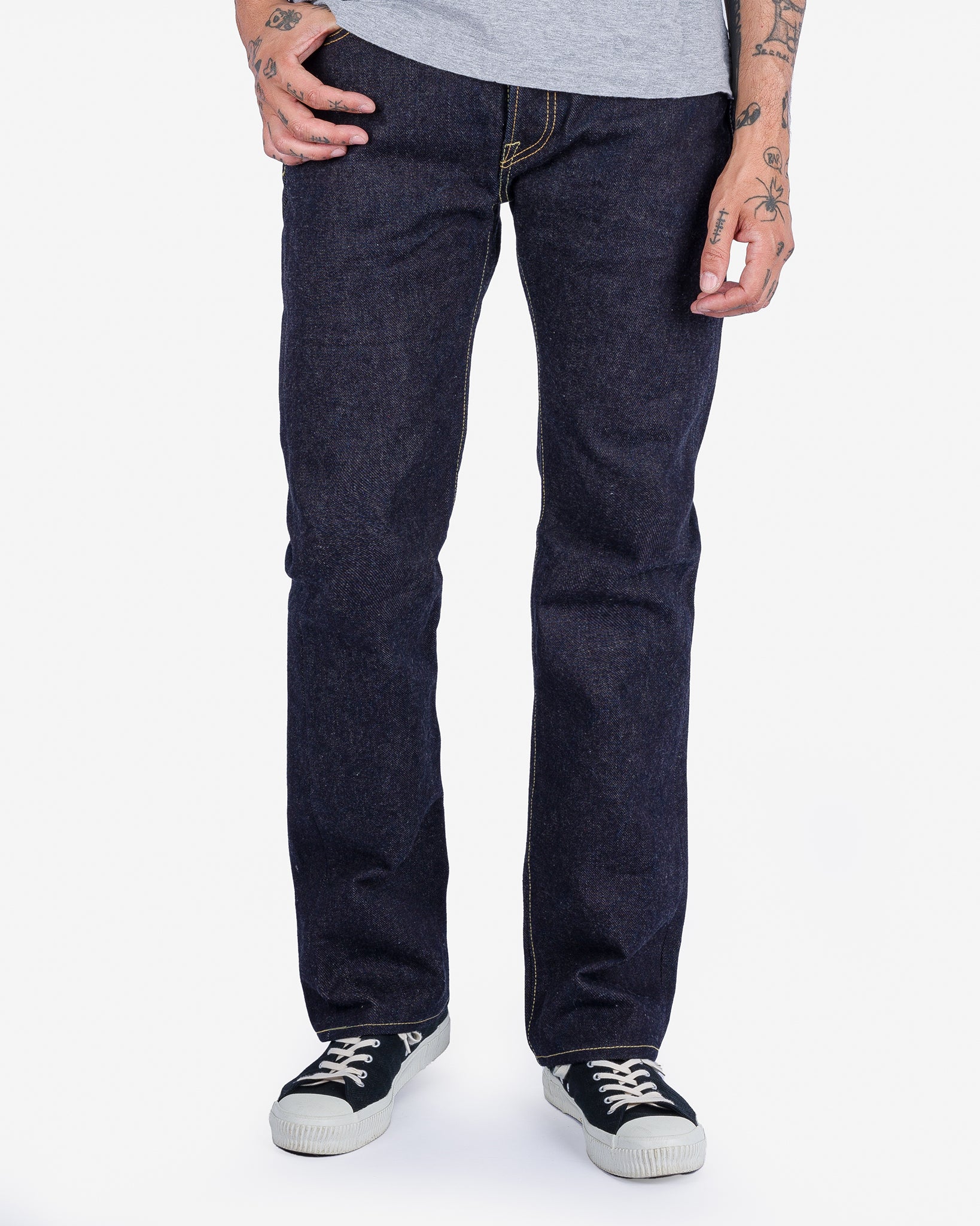 19oz Left Hand Twill Selvedge Denim Slim Straight Cut Jeans - Indigo