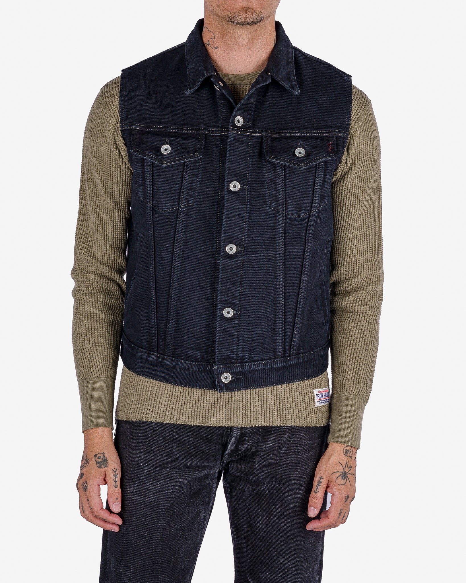 Iron Heart Japanese 21oz Selvedge Denim Modified Type III Vest