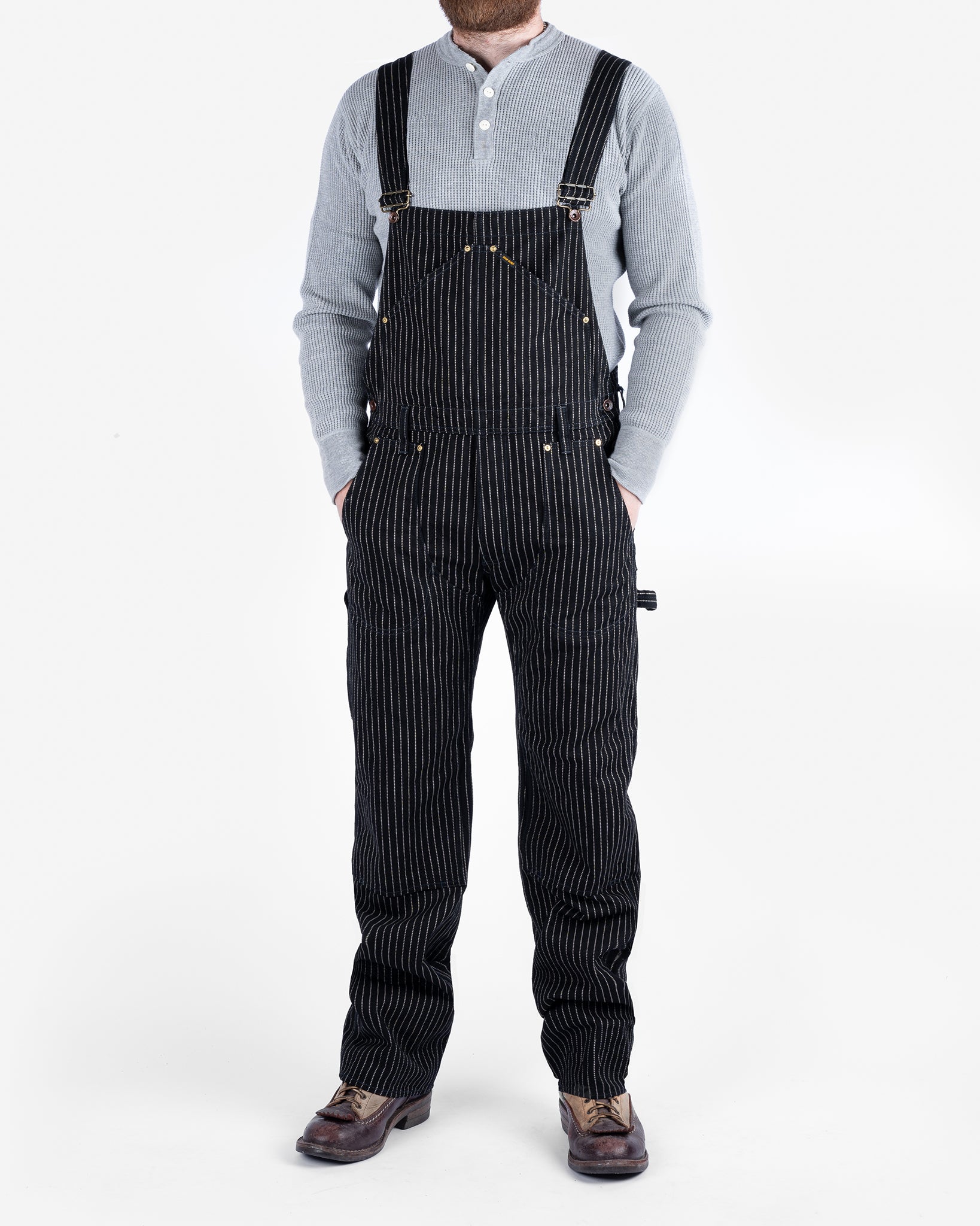 Iron Heart 12oz Wabash Double Knee Overalls - Black