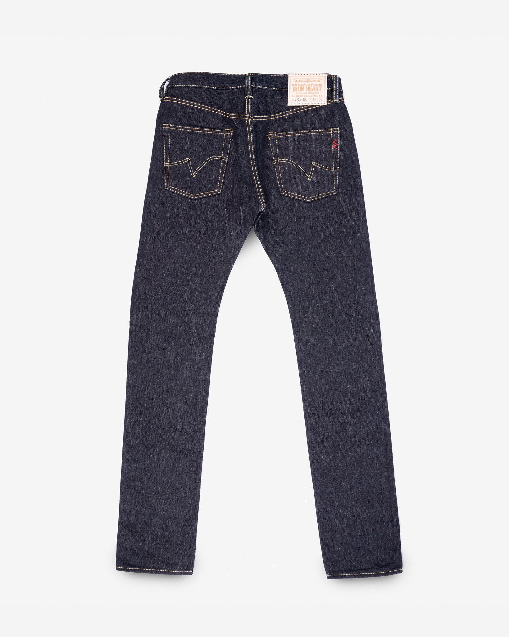 19oz Left Hand Twill Selvedge Denim Slim Tapered Cut Jeans - Indigo (IH-777s-19L) Tag 33 Hemmed to 31.0"