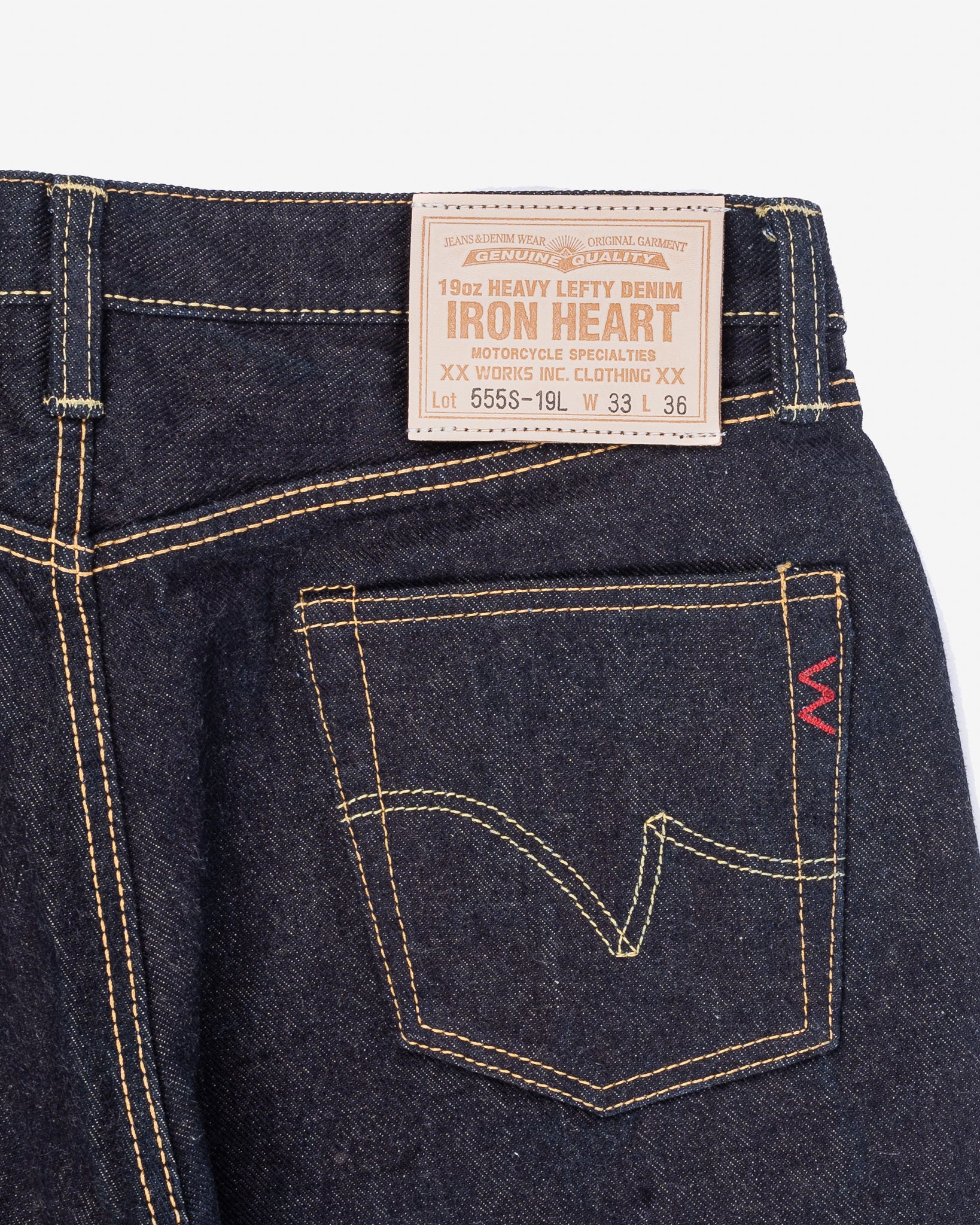 Iron Heart 19oz Left Hand Twill Selvedge Denim Slim Cut Jeans - Indigo