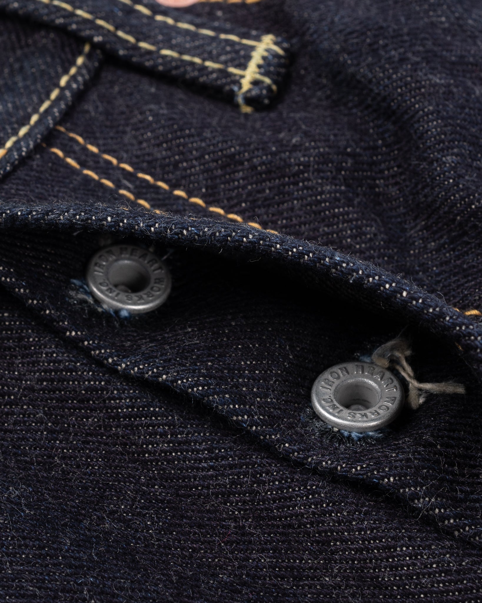 Iron Heart 19oz Left Hand Twill Selvedge Denim Slim Cut Jeans - Indigo